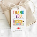 Editable Teacher Appreciation Week Gift Tags Thank You Teacher Gift Tag School Party Favor Printable Label Template Instant Digital Download product logo