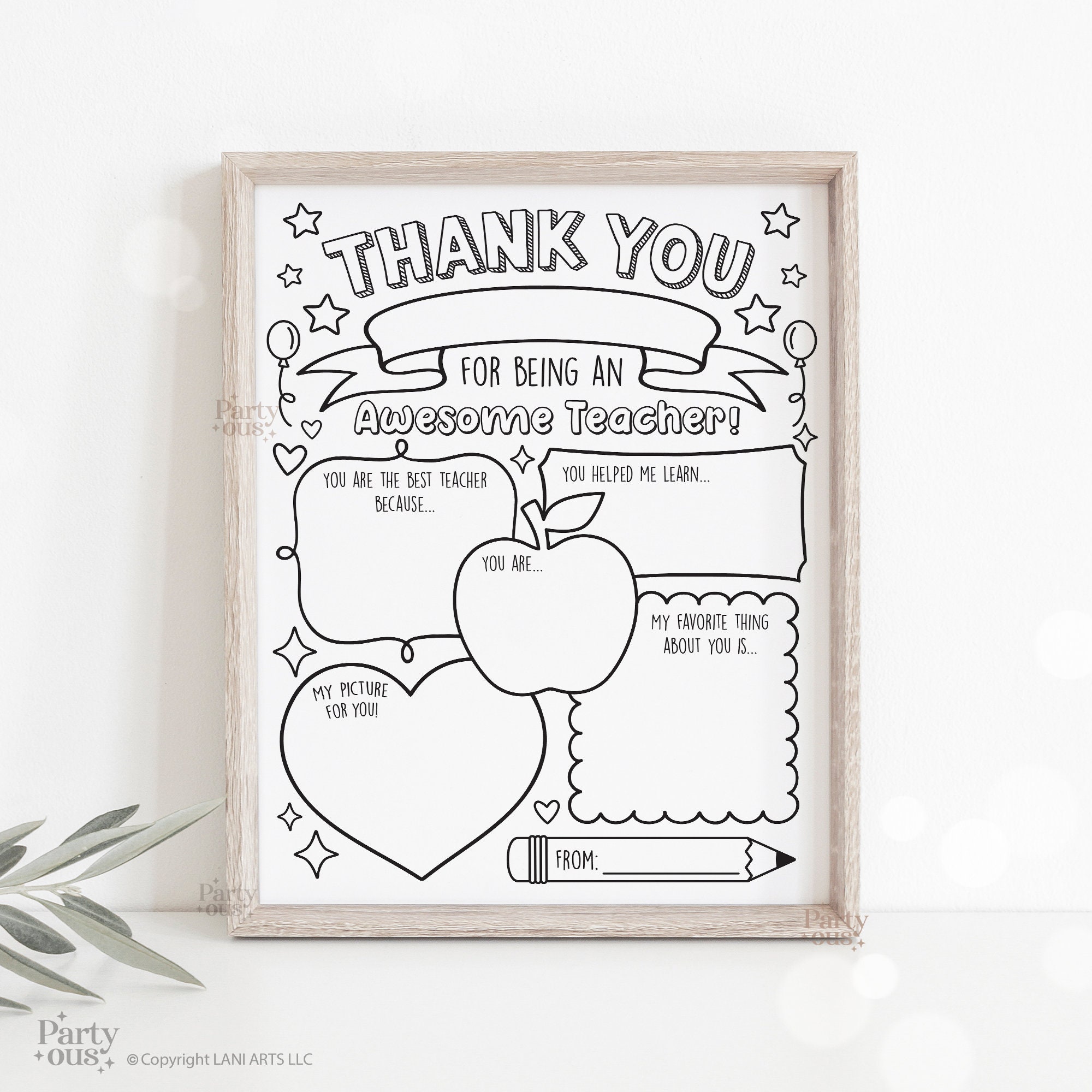 Teacher Appreciation Week Printable Teacher Appreciation Gift Thank You ...