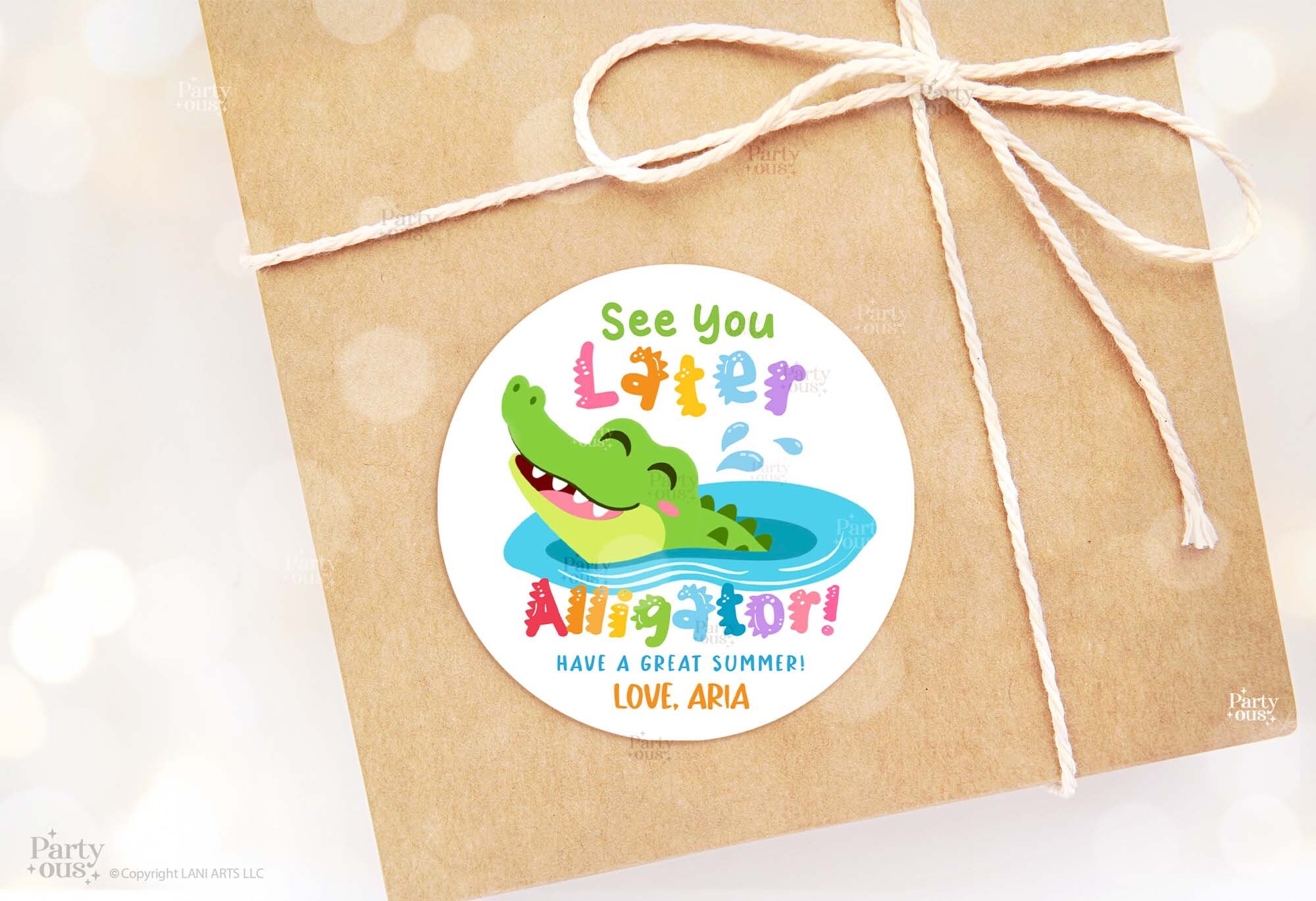 Editable Last Day of School Tag End of Year Friends Gift Tags Alligator ...