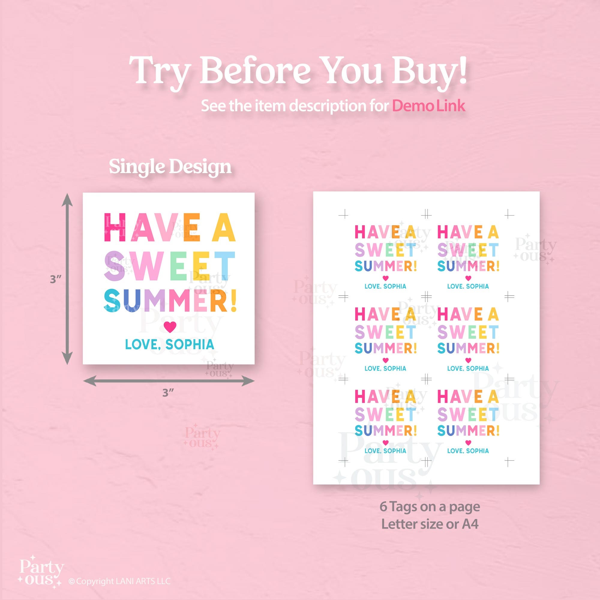 Editable Last Day of School Tag Sweet Summer End of Year Teacher Gift ...