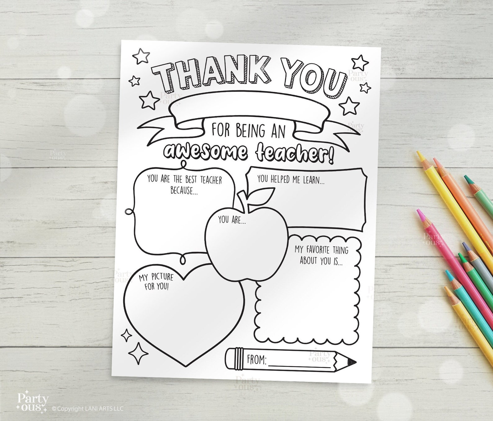 Teacher Appreciation Printable Teacher Appreciation Week Gift Thank You