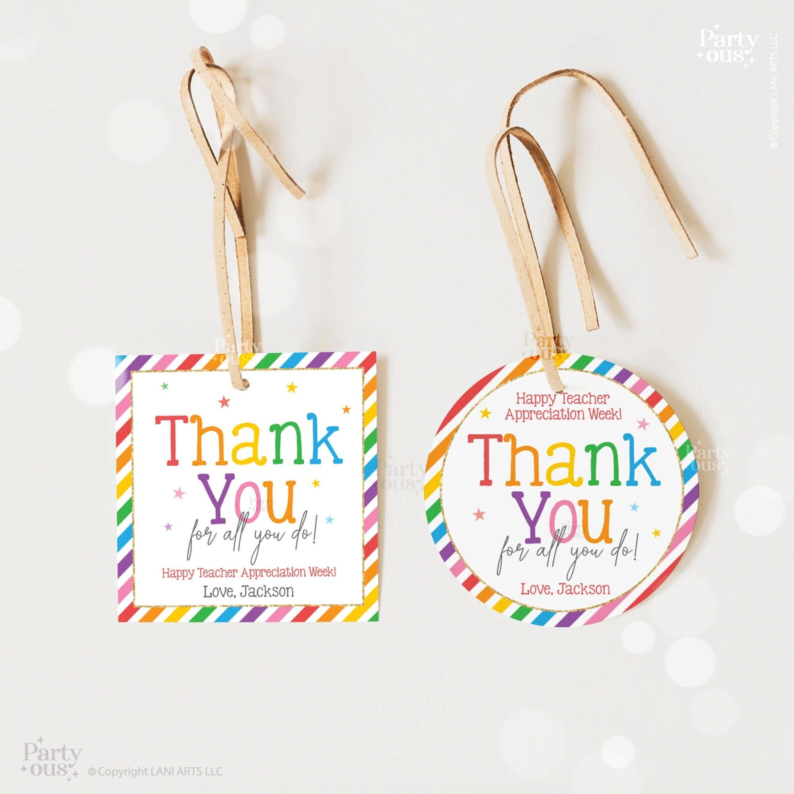 Editable Teacher Appreciation Week Gift Tags Thank You Teacher Gift Tag ...