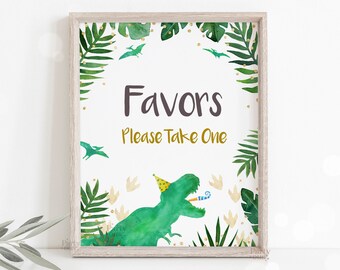 Sinal de lembranças de festa de dinossauro, sinal de festa de aniversário, chá de bebê, download digital instantâneo, jurássico t rex, sinal de mesa de favor imprimível