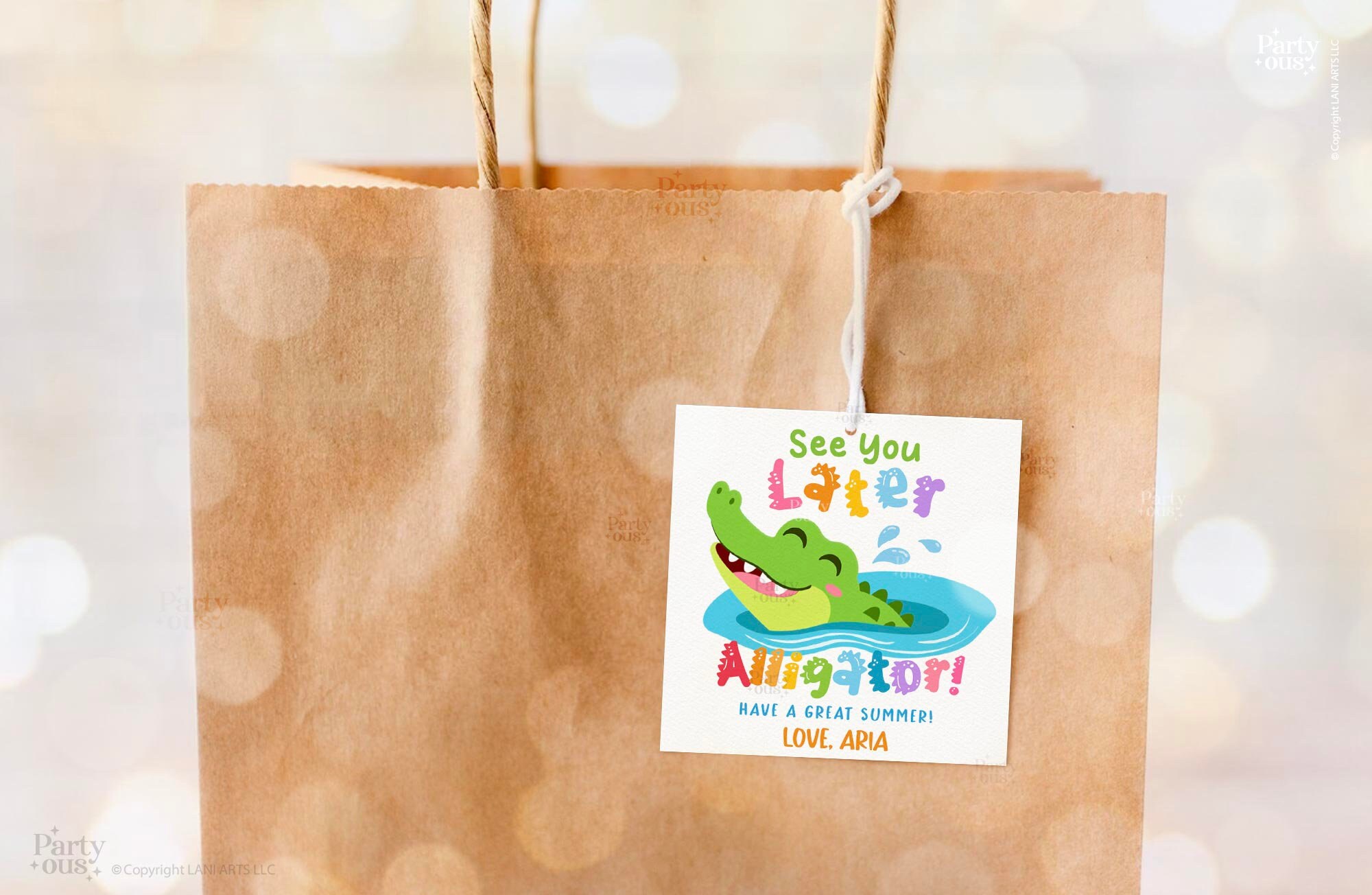 Editable Last Day of School Tag End of Year Friends Gift Tags Alligator ...