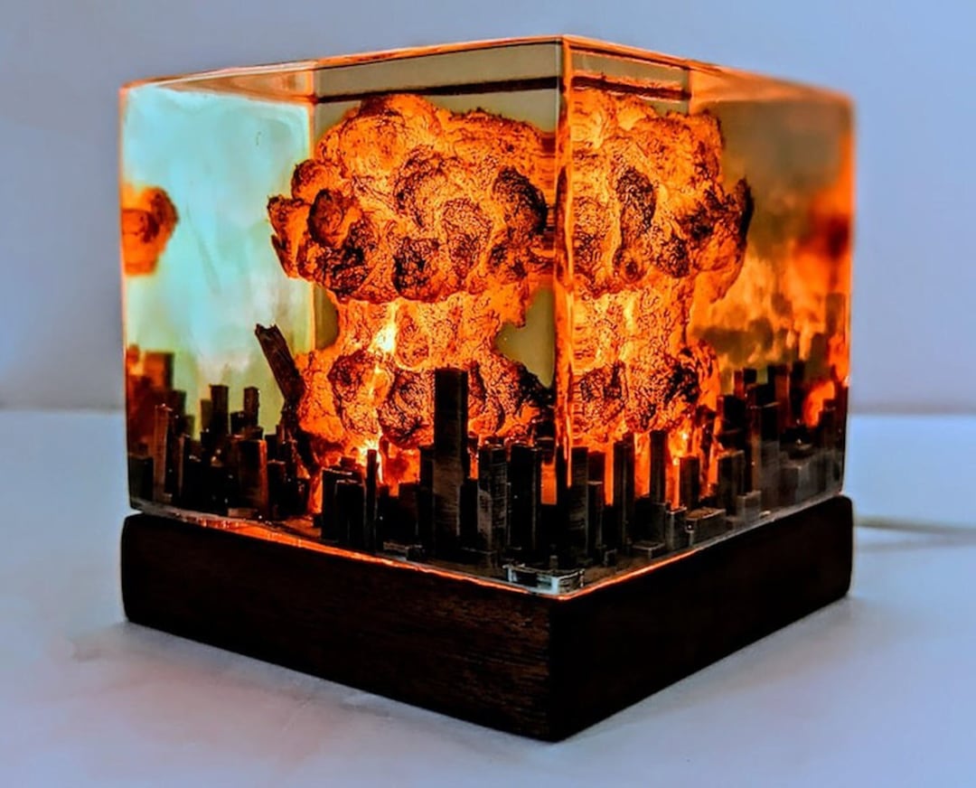 Explosion Bomb Resin Lamp, Atomic Bomb Resin Night Light, Resin Table