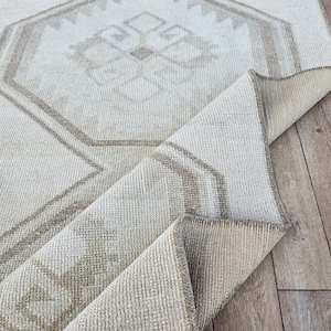 3x14 Vintage Rug, Hallway Runner Rug, Turkish Long Runner, Anatolian Old Runner, Handmade Soft Runner, 3x14 Neutral Runner, Kitchen Runner