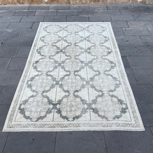 Antique Handmade Rug, 5x8 Turkish Rug, Oushak Vintage Rug, Kitchen Rug, Faded Area Rug, 5x8 Neutral Rug, Anatolian Soft Rug, Muted Old Rug