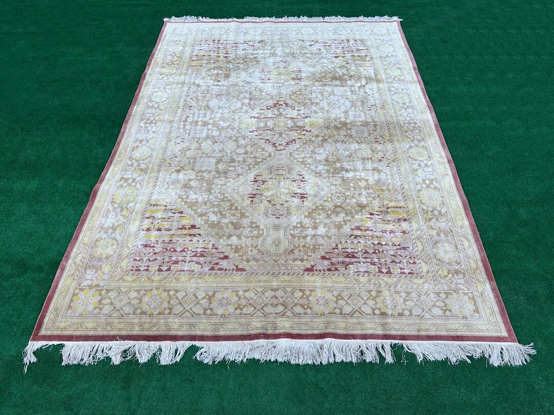 8x11 Neutral Rug, Handmade Vintage Rug, Oversized Wool Rug, Unique ...