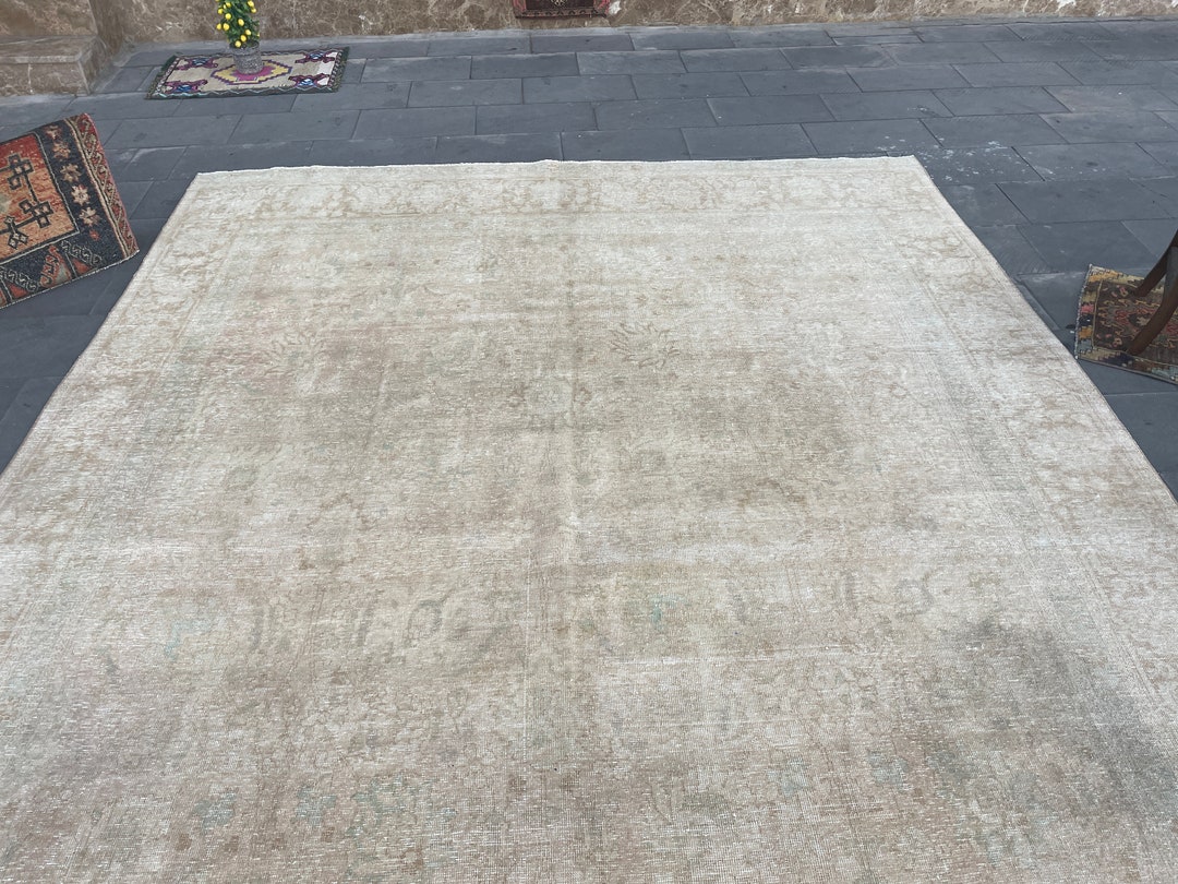 Persian Vintage Rug 9x12 Neutral Area Rug 9x12 Persian Rug Etsy