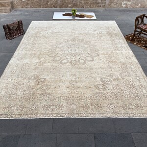 10x13 Vintage Rug, Oversize Oushak Vintage Rug, 10x13 Oushak Rug, 10x13 Turkish Rug, Vintage Rug 10x13,Large Rug,Neutral Rug,Natural Rug,Rug