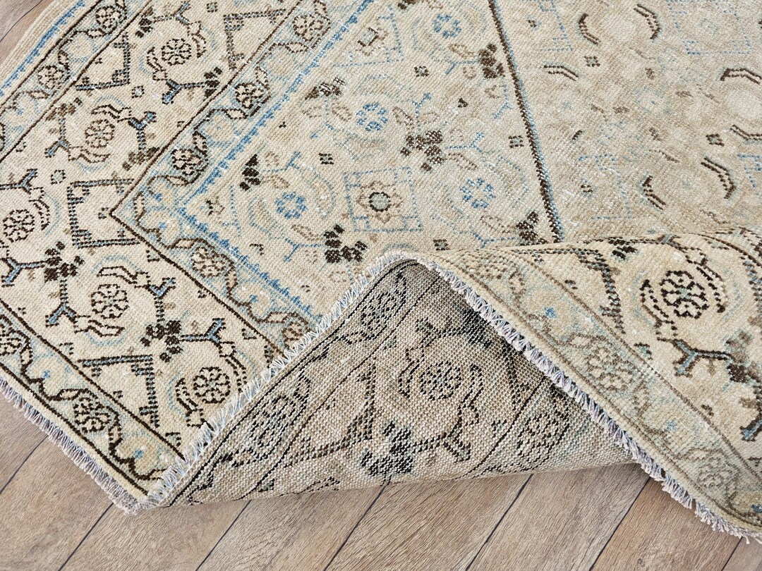 10x12 Area Rug, Vintage Large Rug, Neutral Handmade Rug, Oversized Wool ...