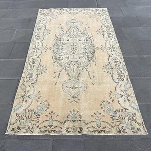 4x7 Rug, Vintage Rug, Oushak Rug, Turkish Area Rug, Antique Rug, 4x7 Area Rug, Handmade Rug, Bedroom Rug, Living Room Rug, Distressed Rug