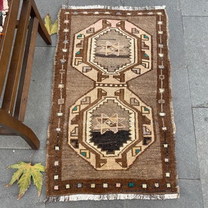 2x3 Oushak Rug, 2x3 Mini Rug, Small Size Rug, Turkish Small Rug, Door Mat Rug, 2x3 Vintage Rug, Door Mat Rug, Anatolian Rug, Natural Rug,Rug