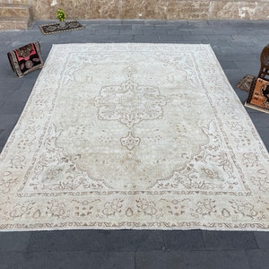 Oversized Vintage Area Rug feet 10x13, Vintage Hand Knotted Antique Rug for Livingroom, 10x13 Area RugHandmade Turkish Area Rug for Kitchen