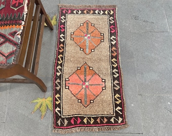 Bath Mat Rug, Handmade Rug, Door Mat Rug, 2x3 Door Mat Rug, 2x3 Vintage Rug, Soft Door Mat, Small Size Rug, Oushak Mini Rug,2x3 Soft Rug