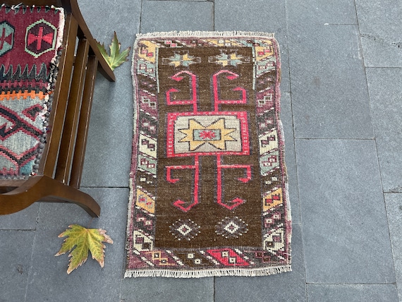 2x3 Turkish Rug, 2x3 Small Rug, Door Mat Rug, 2x3 Kars Rug