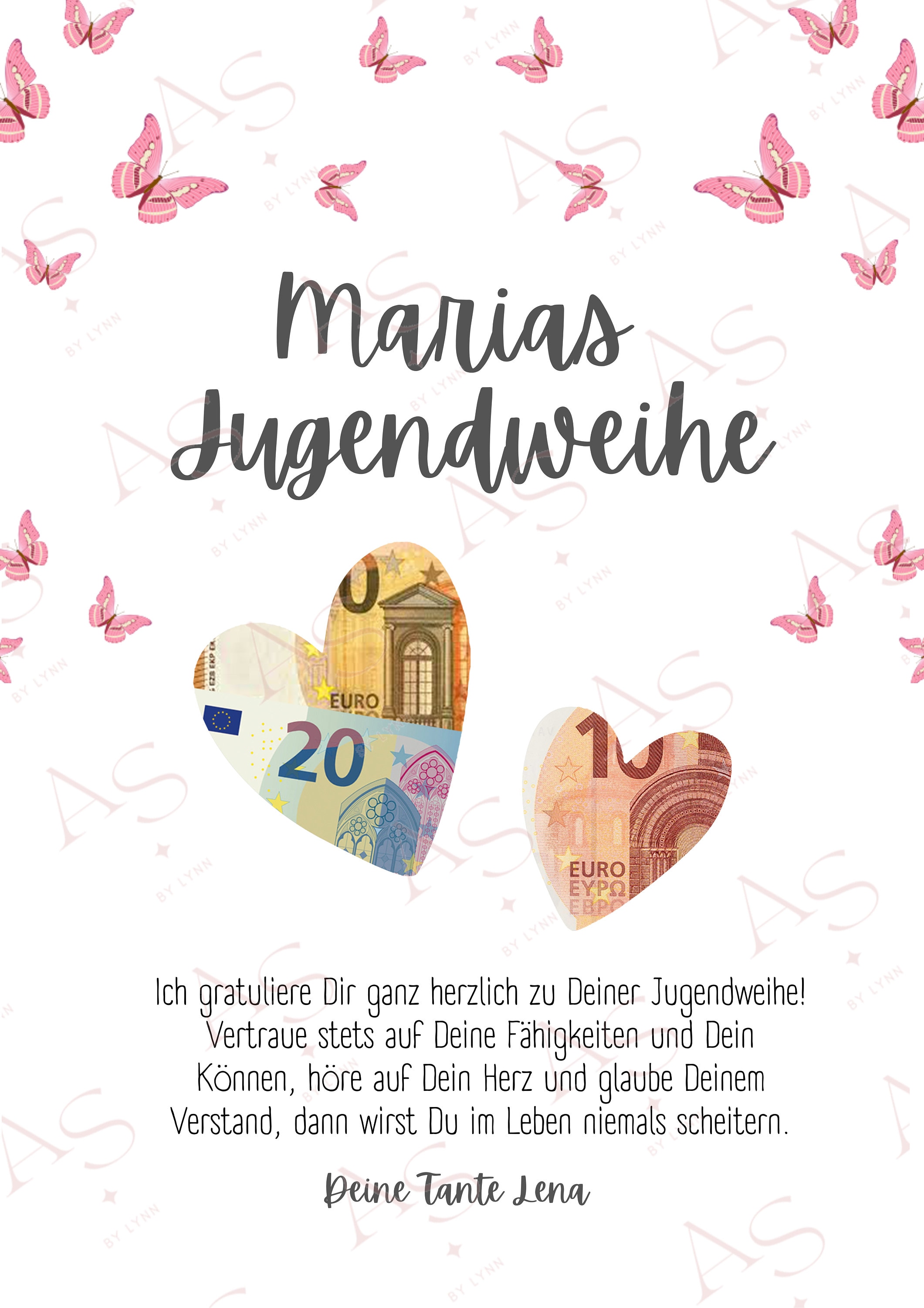 Jugendweihe Jugendweihe Geldgeschenk Jugendweihe Karte zum Ausdrucken