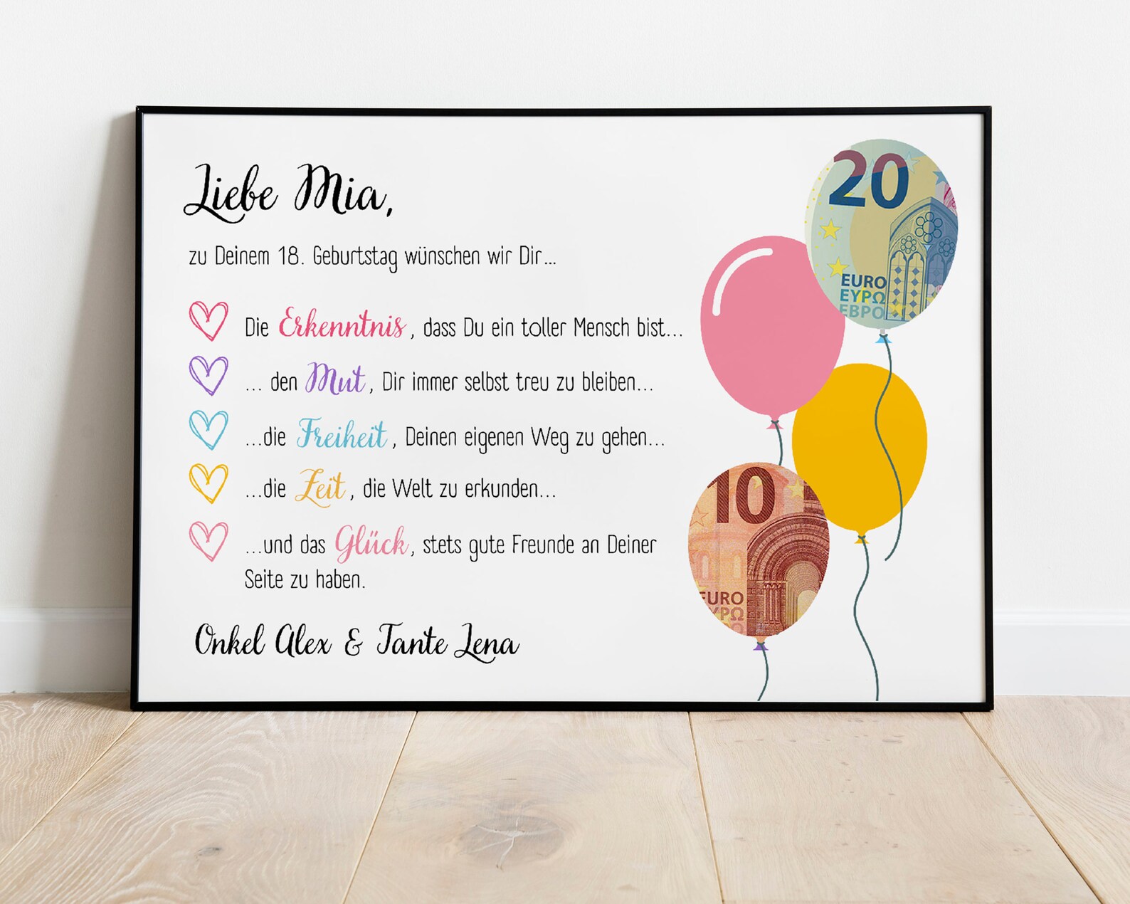 18 Geburtstag Geldgeschenk Personalisiert Ballons Tolle Alternative zur