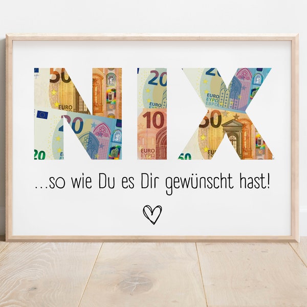 Money Gift Birthday Personalized Funny | Birthday Card Money | birthday present to print | Digital download