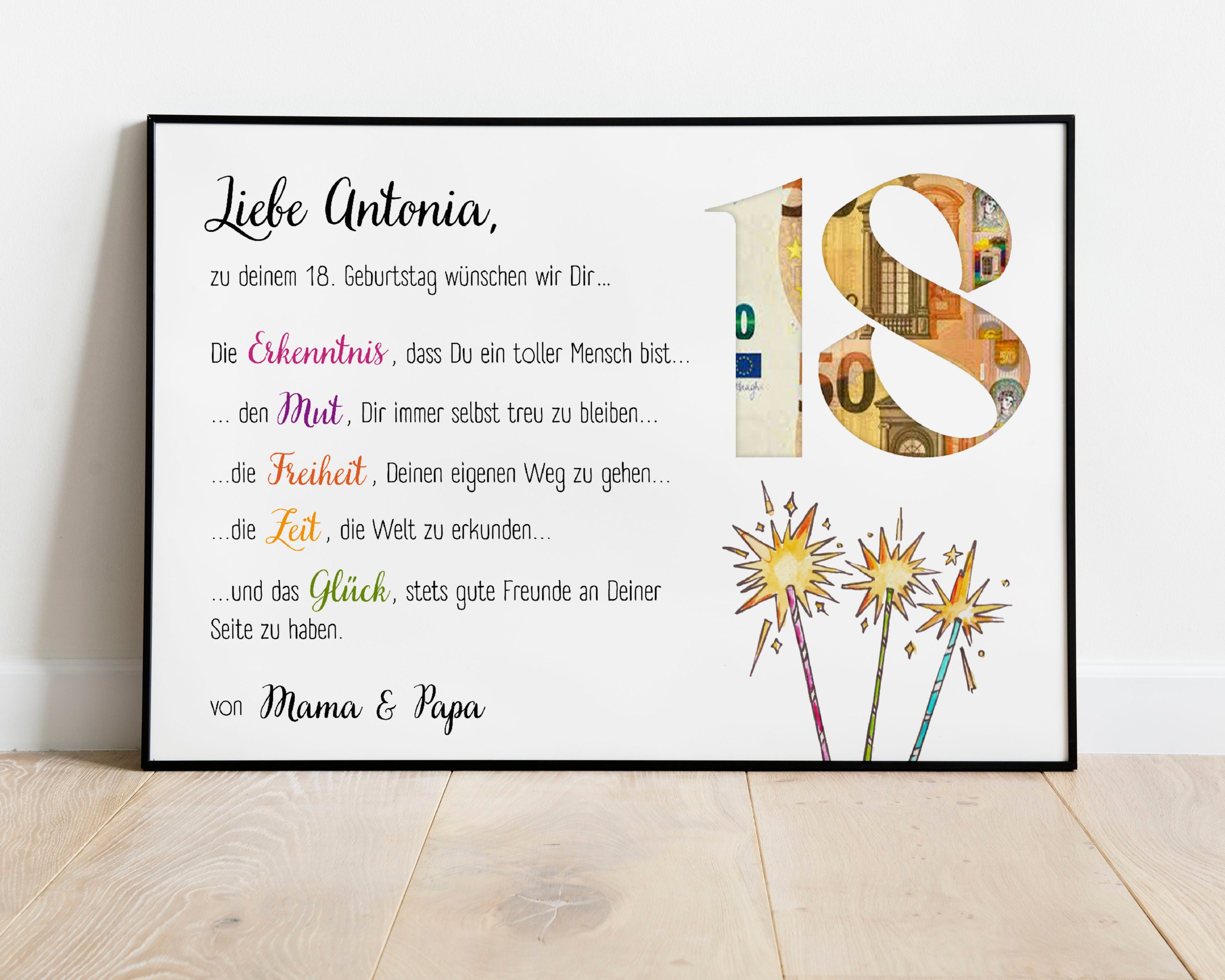 18 Geburtstag Geldgeschenk Personalisiert 18. Geburtstag Tolle