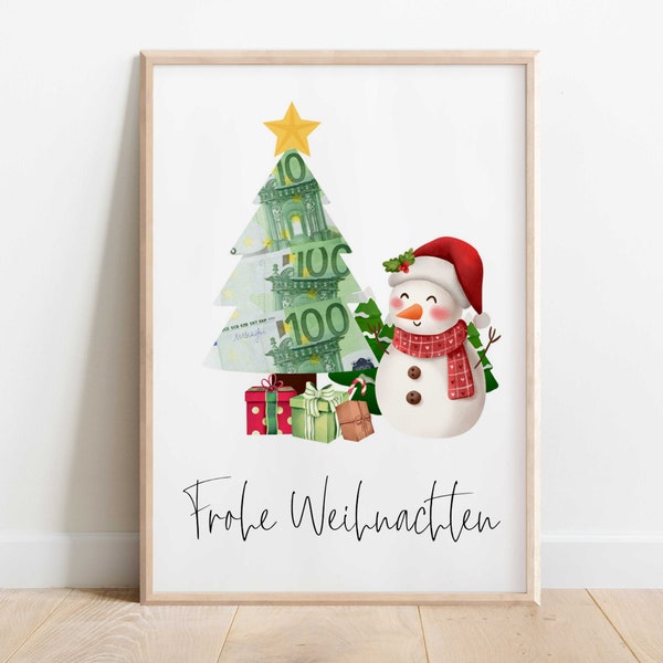 Money Gift Christmas Personalized | DIY money gift to cut out | Christmas present to print | Digital download