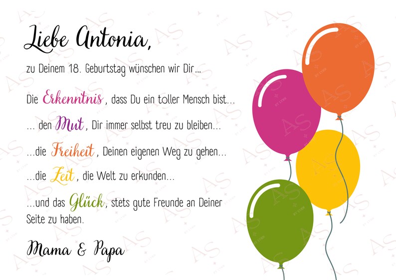 18 Geburtstag Geldgeschenk Personalisiert Ballons Tolle Alternative zur