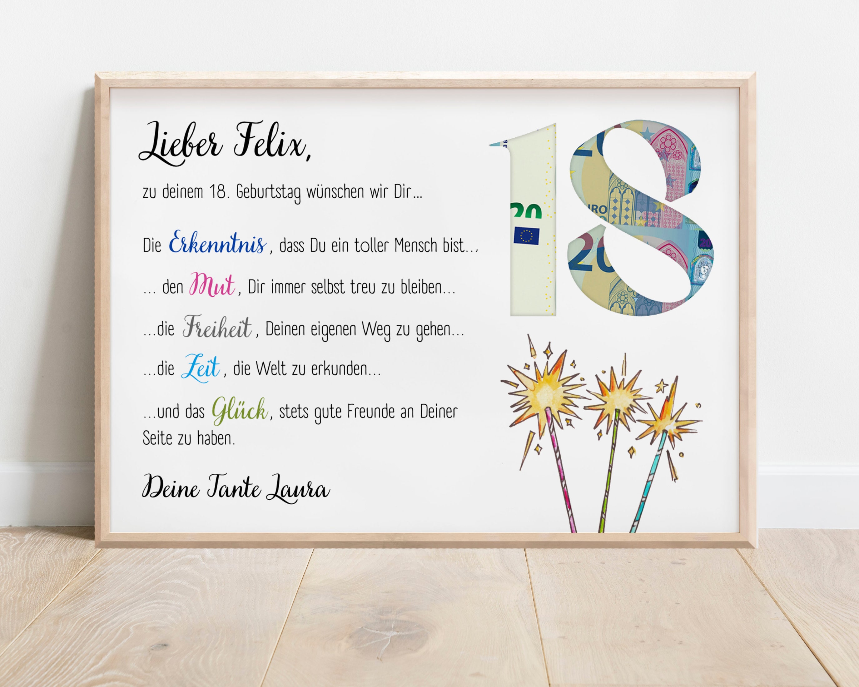 18 Geburtstag Geldgeschenk Personalisiert 18. Geburtstag Tolle