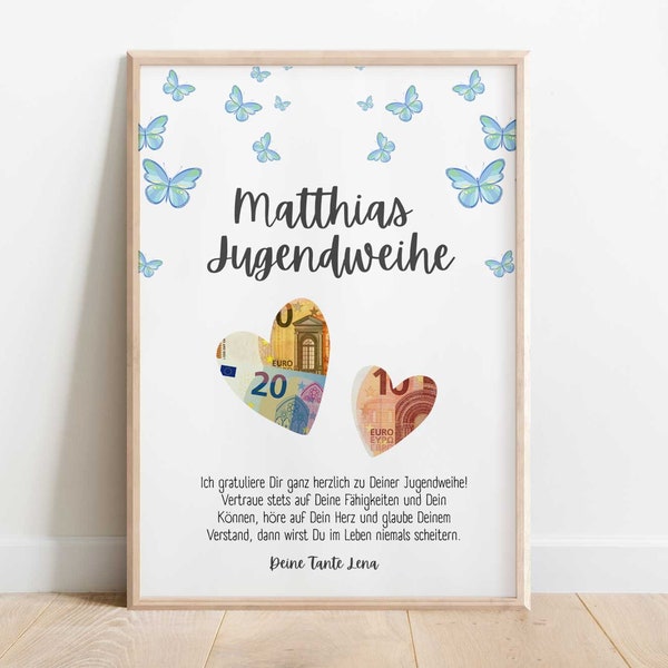 Youth Consecration | Youth consecration of money gift | Youth Consecration Map to print Young | Customizable cash gift | Youth Consecration Proverbs