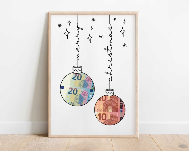 Geldgeschenk Weihnachten Christbaumkugeln DIY Geldgeschenk zum