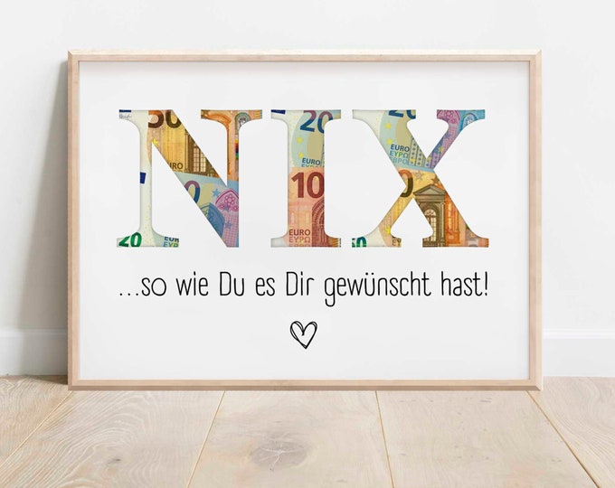 Geldgeschenk Geburtstag Du wolltest doch NIX oder Etsy.de