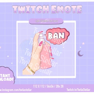 Ban Spray Emote per contrazione / Kawaii / Carino / Tono della pelle chiaro / Emote femminile