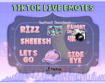 Texto Base TikTok Suscriptor Emotes / Sheesh / Atrapado en 4 k / Game over / Rizz / Side Eye / Cap / Lets Go
