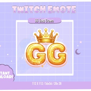 Gold Good Game GG Crown Twitch Emote