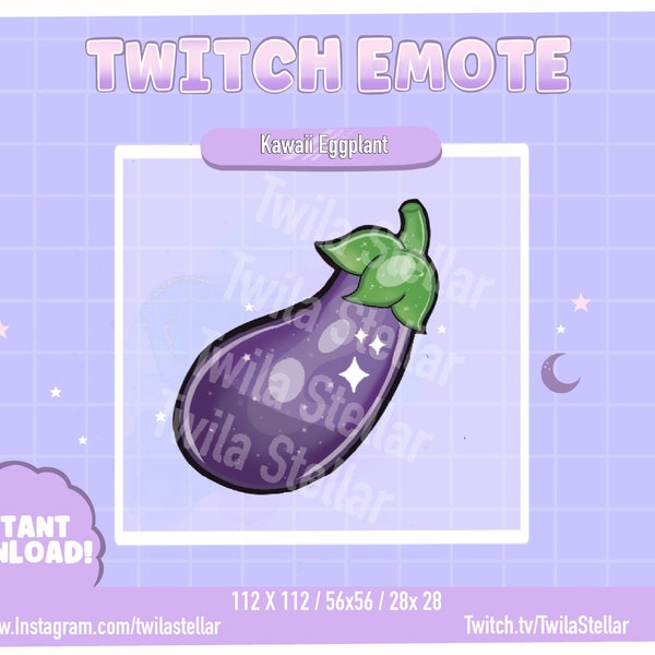 Emote d’aubergine mignonne - Emote Twitch, Emote Discord