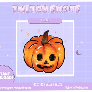 Jack-O-Lantern Pumpkin Emote | Cute | Autumn | Fall | Halloween | Spooky Season | Channel Point | Twitch & Discord