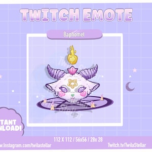 Kawaii Baphomet Emote| Occult Emote for Twitch| Creepy Cute Girly| Spooky Halloween Emote