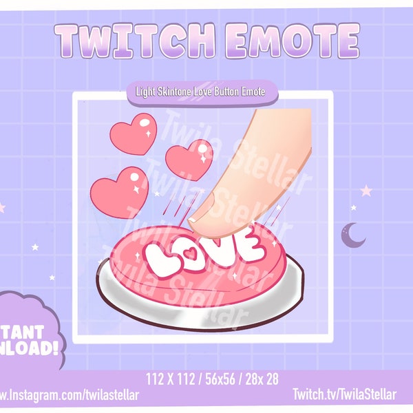 Love Button Emote for Twitch /Heart / Kawaii / Cute