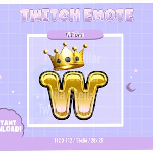 Gold W Crown Twitch Emote