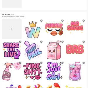 Paquete de emoticones de TikTok Live / Conjunto tierno y atrevido / Delulu Juice, Spill Tea, ¡Ya vuelvo!, Periodt, No Shade / Descarga instantánea imagen 11
