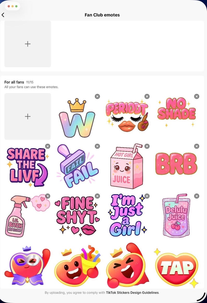Paquete de emoticones de TikTok Live / Conjunto tierno y atrevido / Delulu Juice, Spill Tea, ¡Ya vuelvo!, Periodt, No Shade / Descarga instantánea imagen 11