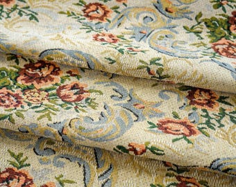 Tela jacquard con flores, tela para tapicería, tela con flores, tela para cojines, tela para sofá, tela por 1/2 yarda, tela jacquard, tela para ropa