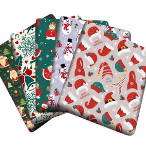 Christmas Fabric,Santa Fabric,Snowman Fabric,Bell Fabric,Festive Fabric,Printed Fabric,Christmas Material,Upholstery Fabric,Fabric By Yard