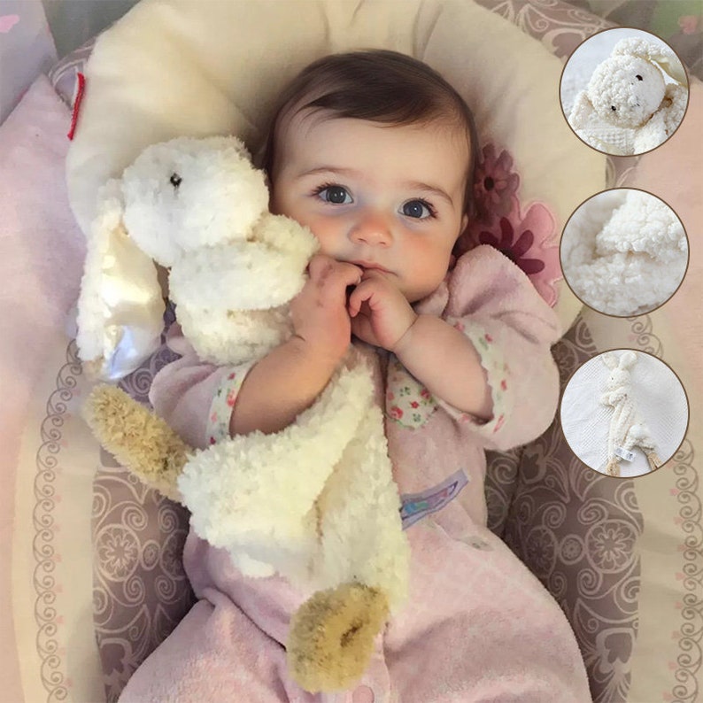 Custom Baby Comforter,Baby Easter Gift,Baby Blanket,Baby Rabbit Gift,Baby Toy,Newborn Baby Gift,Baby Essentials,Rabbit Nursery Decor image 3