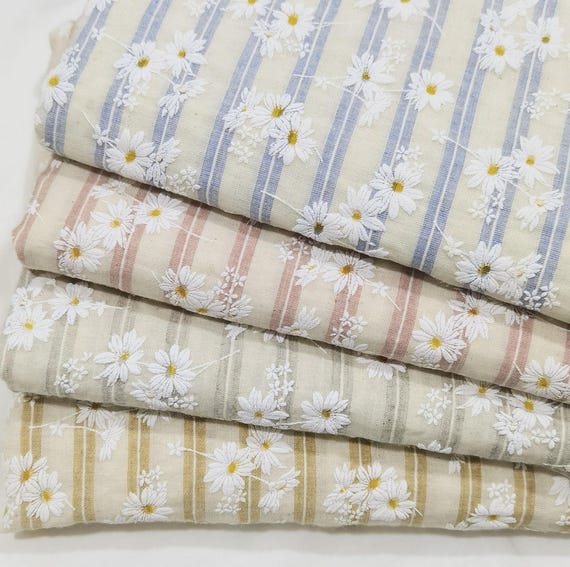 Flower Cotton Fabric,Curtain Fabric,Daisy Fabric,Quilting Fabric,Cotton Fabric,Printed Fabric,Soft Fabric,Dress Fabric,Fabric By 1/2 Yard
