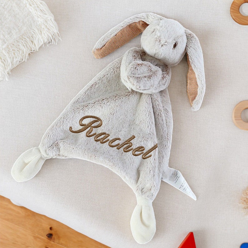 Custom Baby Comforter,Baby Easter Gift,Baby Blanket,Baby Rabbit Gift,Baby Toy,Newborn Baby Gift,Baby Essentials,Rabbit Nursery Decor image 2