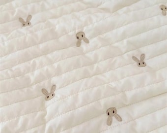 Easter Bunny Padded Fabric,Rabbit Fabric,Embroidered Fabric,Winter Fabric,Clothes Fabric,Cushion Fabric,Upholstery Fabric,Fabric By The Yard