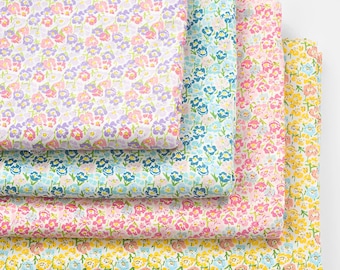 Flower Cotton Fabric,Pillow Fabric,Quilting Fabric,Cotton Fabric,Printed Flower Fabric,Soft Fabric,Summer Dress Fabric,Fabric By 1/2 Yard