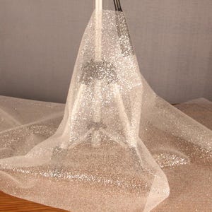 Sequin Mesh Fabric,Tulle Mesh Fabric,Sequin Fabric,Wedding Fabric,Veil Fabric,White Fabric,Glitter Fabric,Fabric By Yard,Dress Fabric