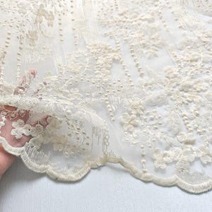 Tela de encaje blanco, tela de malla de tul para bodas, tela para velo, tela de encaje para bodas, tela para vestidos de novia, tela blanca, tela por 1/2 yarda, tela para vestidos
