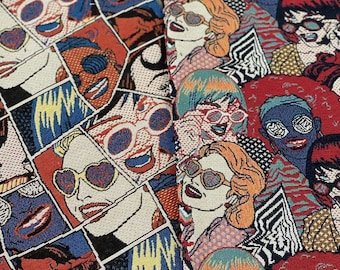 Cartoon Jacquard Fabric,Upholstery Fabric,Cushion Fabric,Sofa Fabric,Dress Fabric,Fabric By 1/2 Yard,Jacquard Fabric,Clothes Fabric